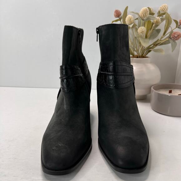 Vionic Carnelia Ankle Boots Square Toe Water Repellant Shoes Black Women 10 - Picture 2 of 10